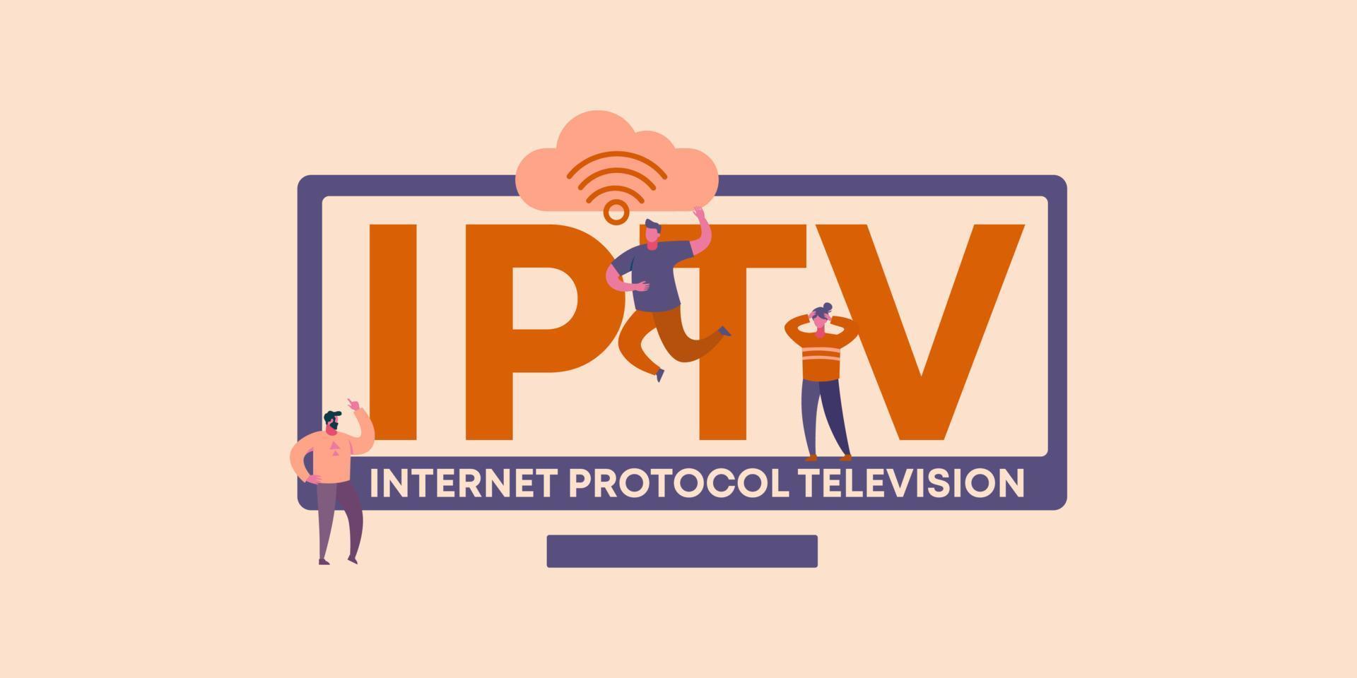 IPTV internet protocol television. Global media information coding technologies and web software. vector