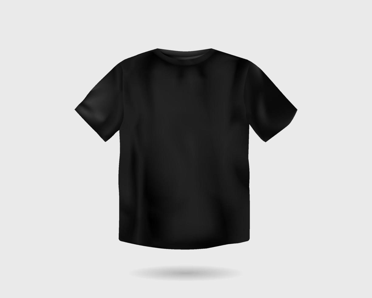 Black t shirt template. Fashionable unisex short sleeved shirt sports and casual vector