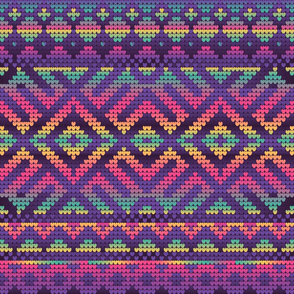 Violet Gradient Colors Pattern of Christmas Knitting vector