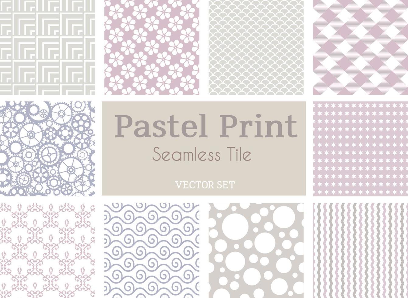 Silhouette of a floral pattern tile pastel cut file vector seamless set