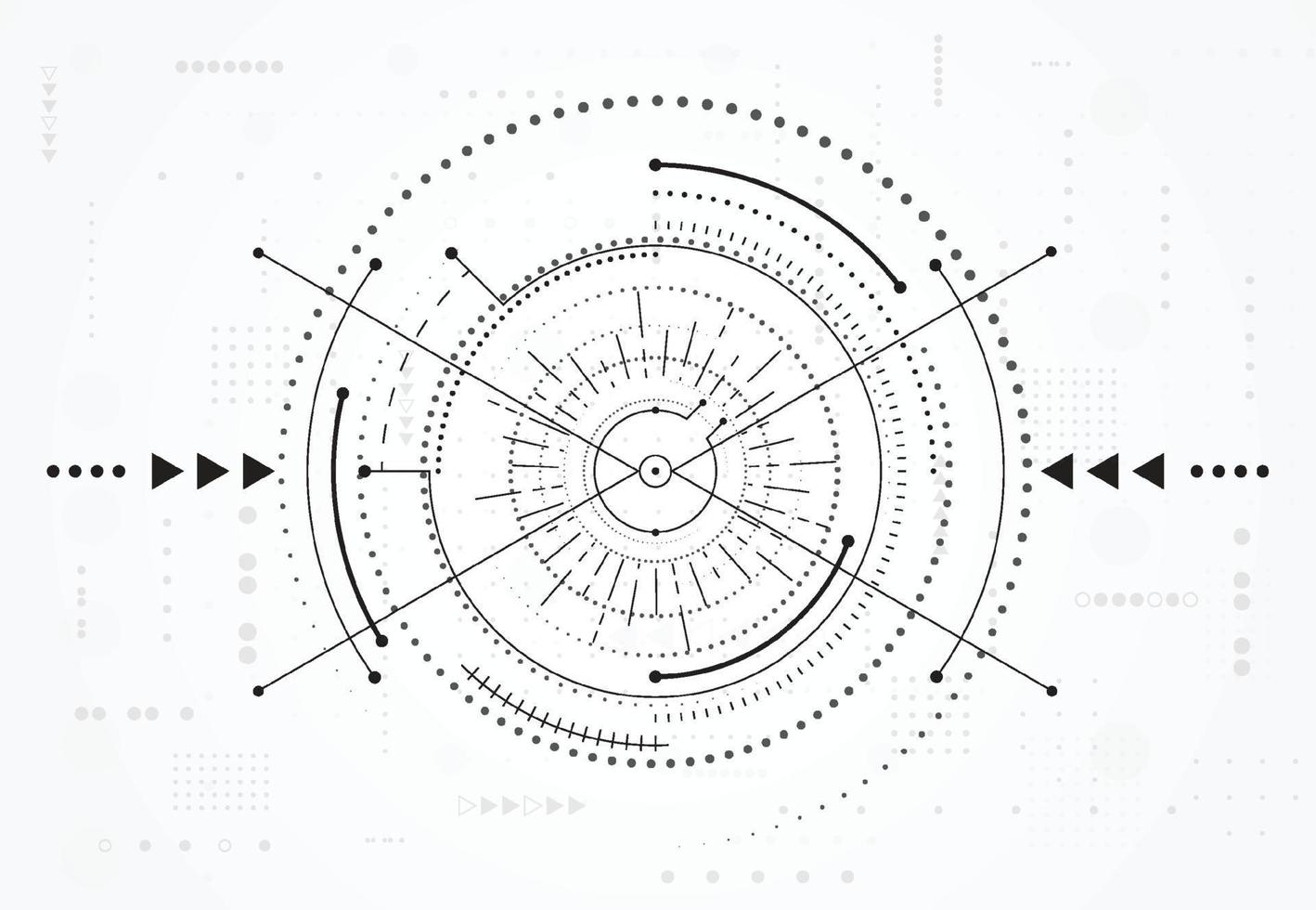 Modern technology background. Target screen elements. Outline HUD user interface for business. Vector illustration