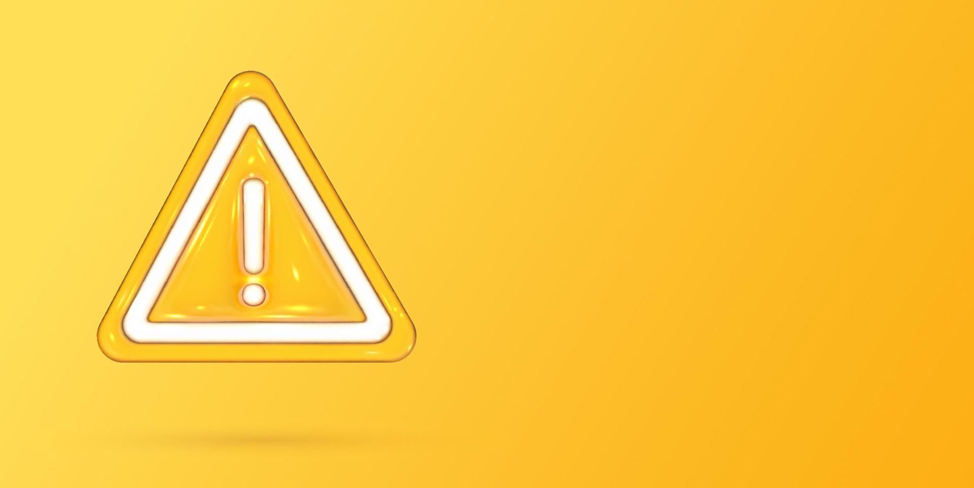 Caution sign 3d vector