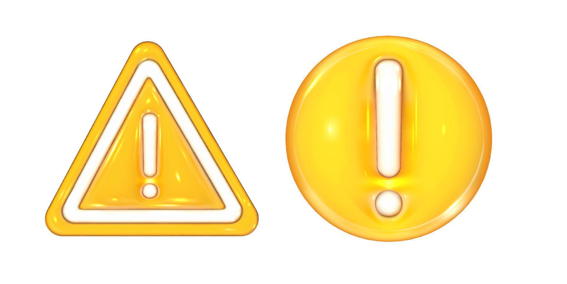 Caution sign 3d vector