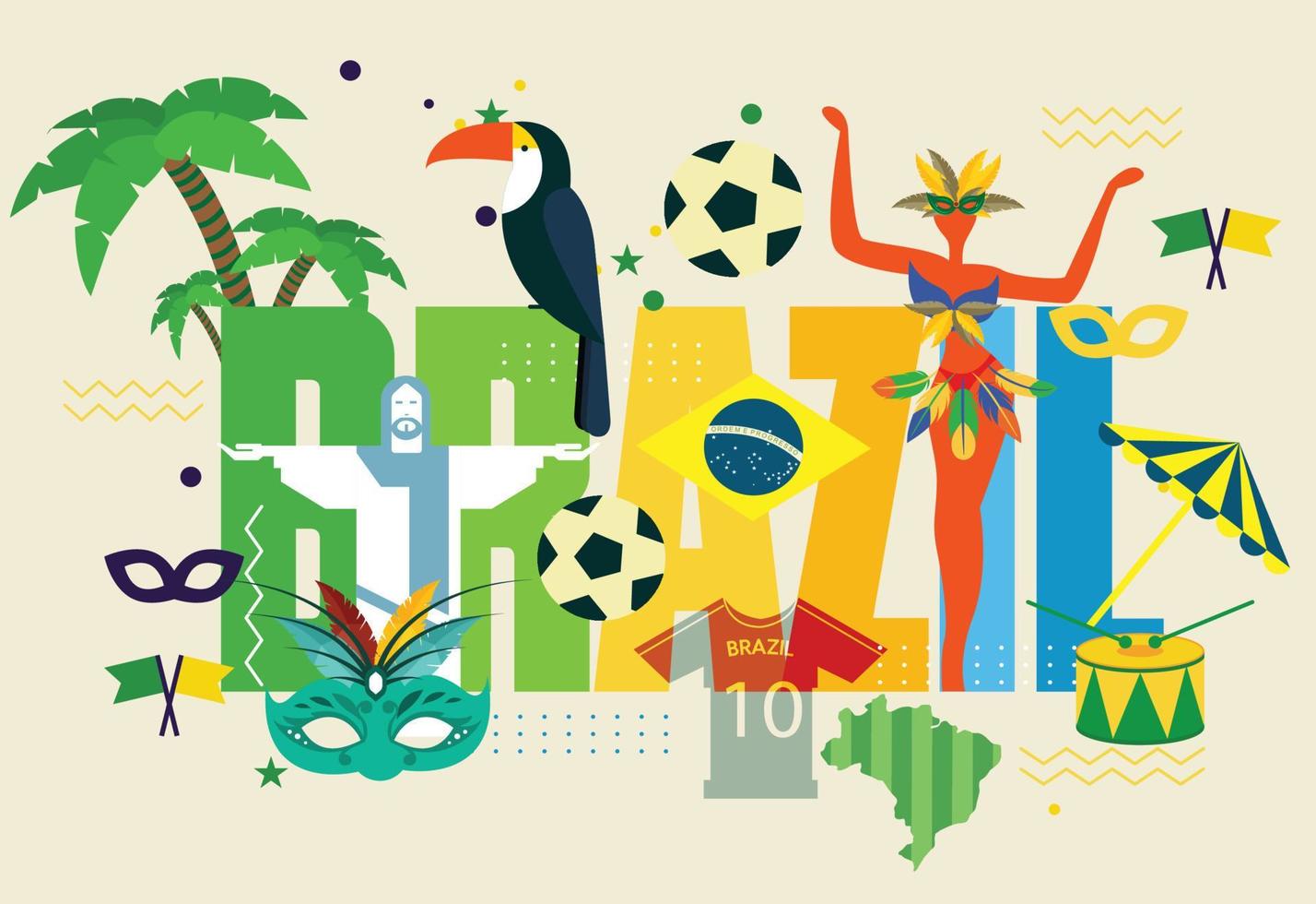 Brazil a nice background poster vector