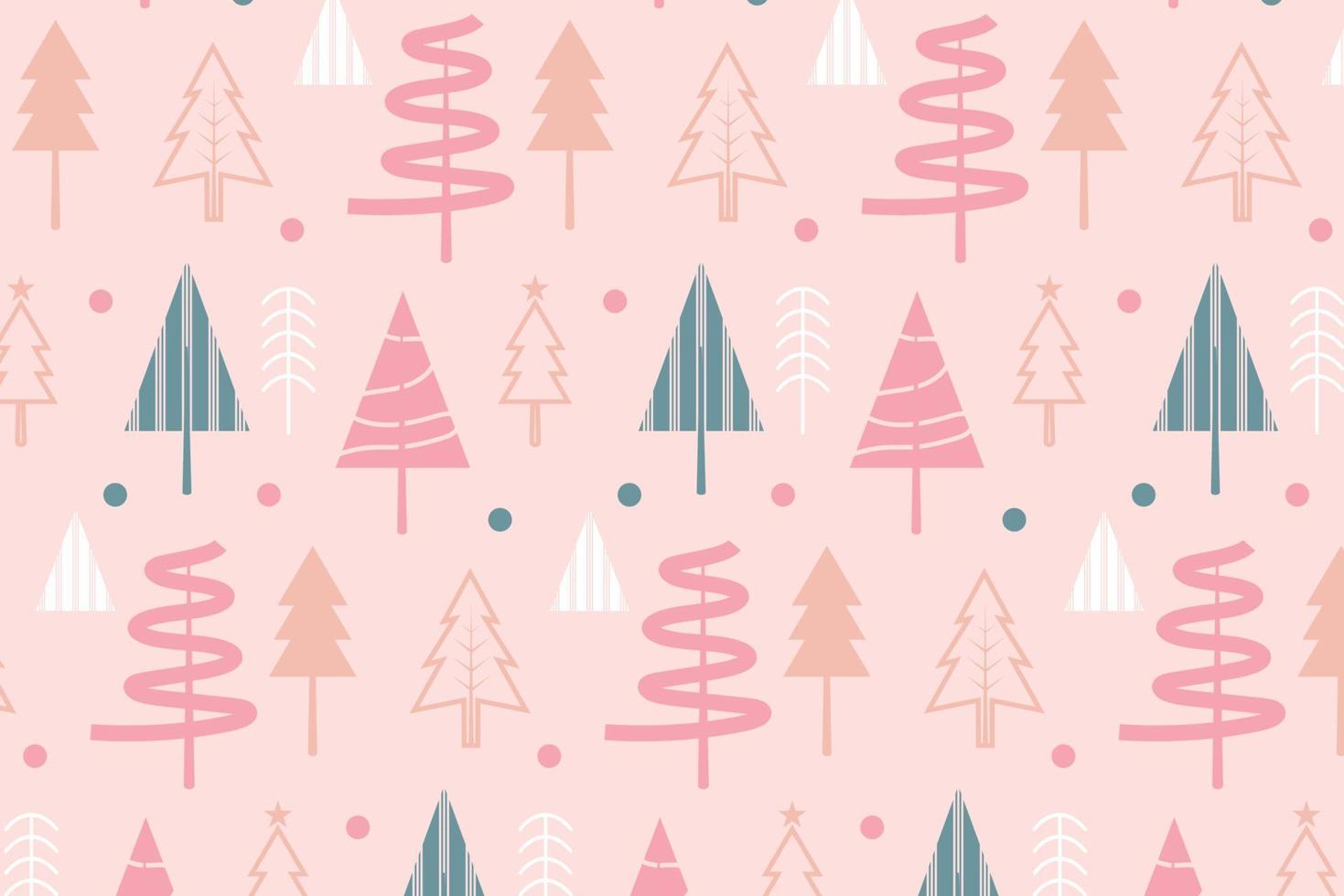 Winter seamless pattern with christmas trees, spruce woods on background. Surface design for wrapping, giftwrap, textile, fabric, paperand scrapbook wallpaper vector