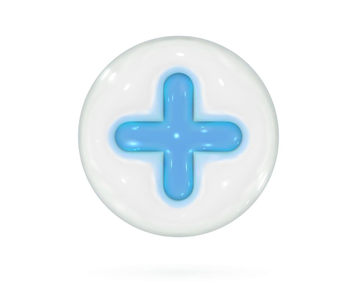 3d vector render plus sign icon