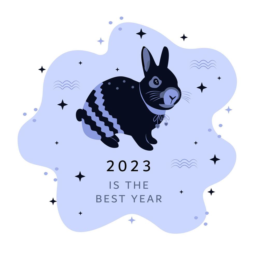 Black water rabbit, the symbol of 2023 year vector