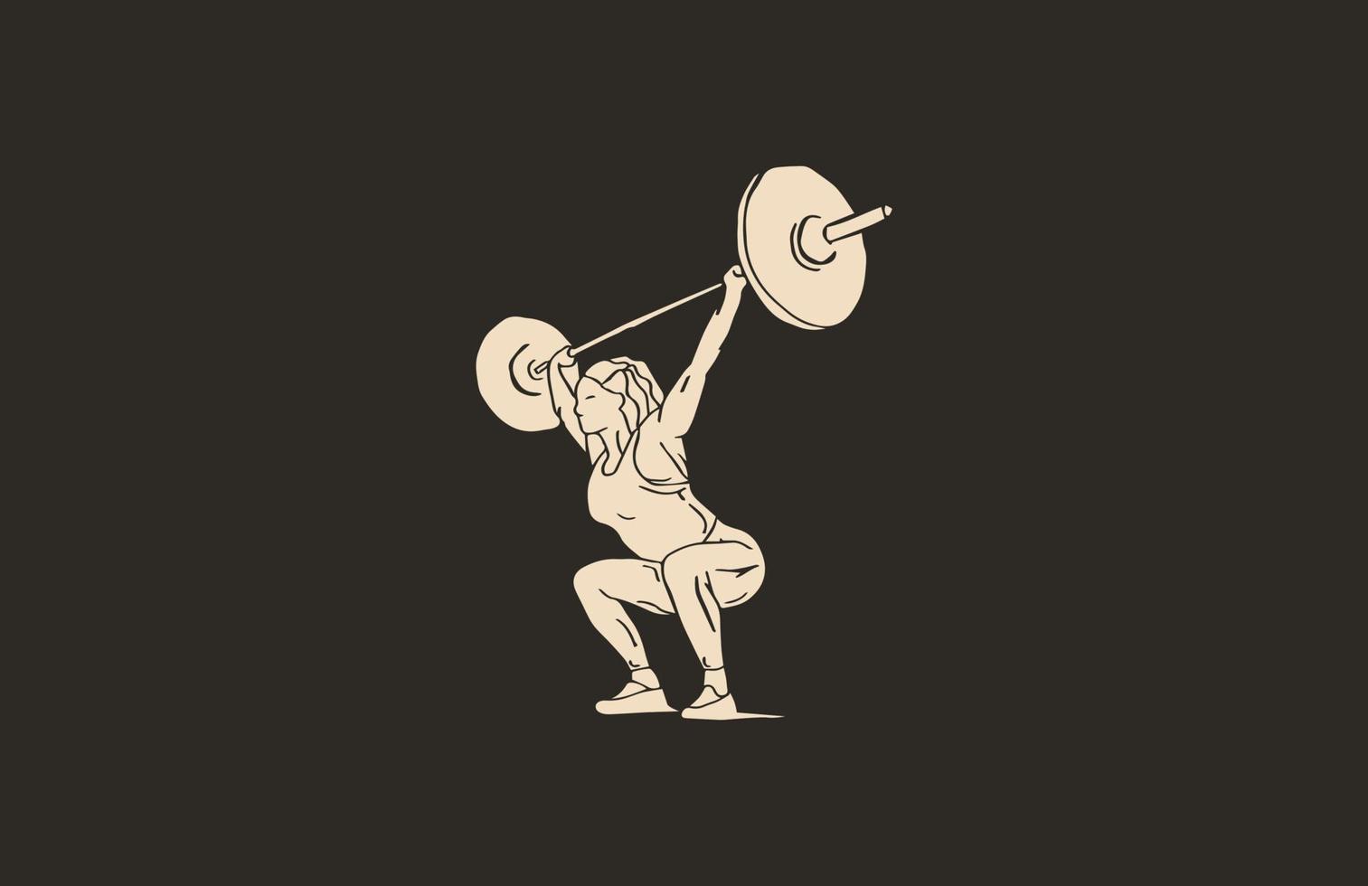 woman lifting weights.eps vector