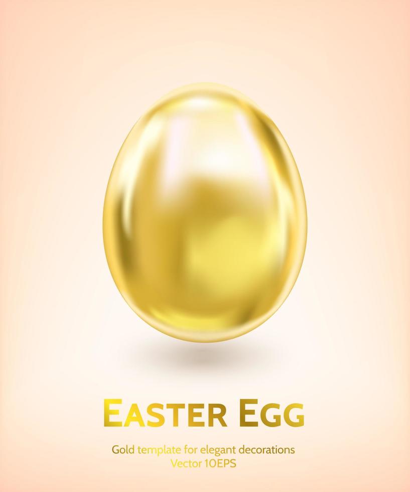 Golden Easter Egg Template vector