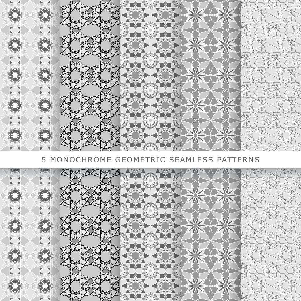 conjunto de patrones sin fisuras geométricos vector