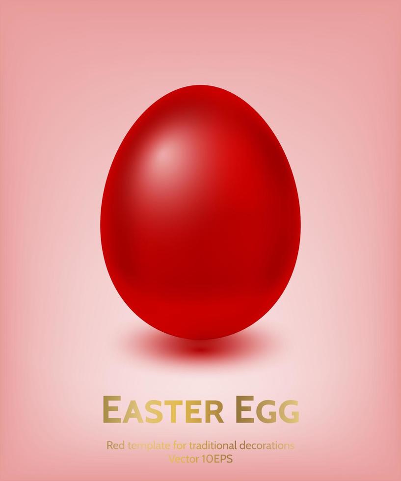 plantilla de huevo de pascua de color rojo vector