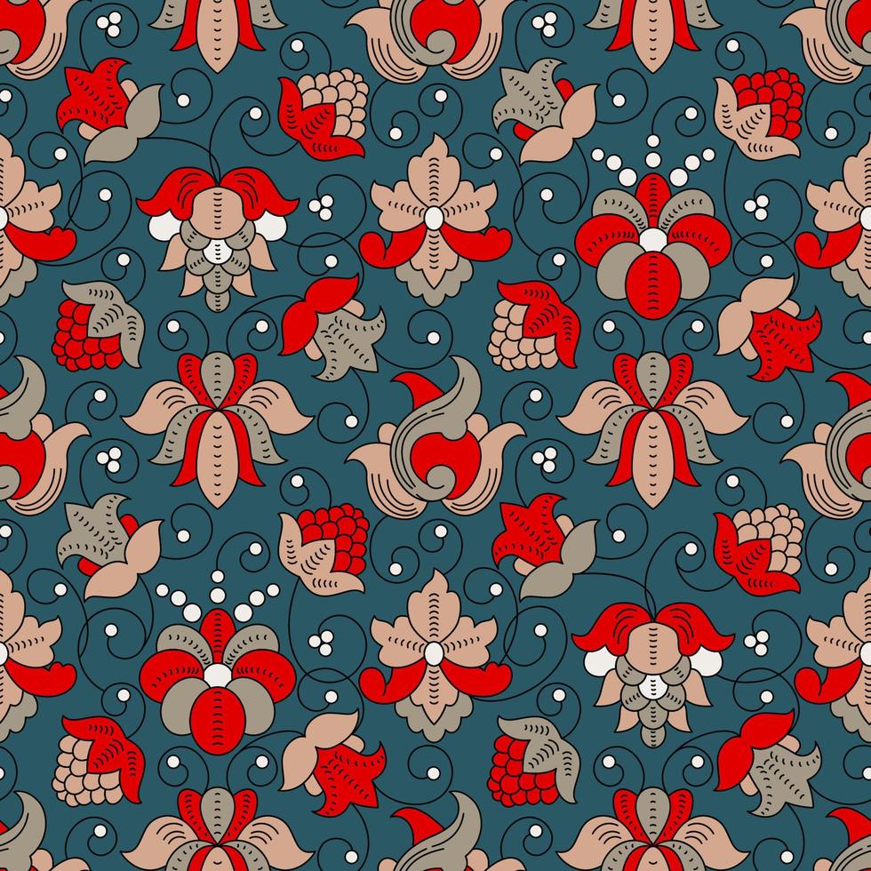 Fine Vintage Floral seamless pattern vector