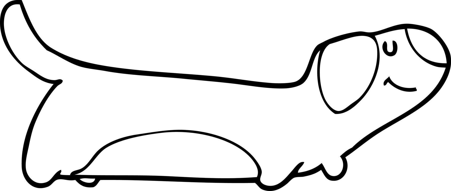 line drawing cartoon dog vector