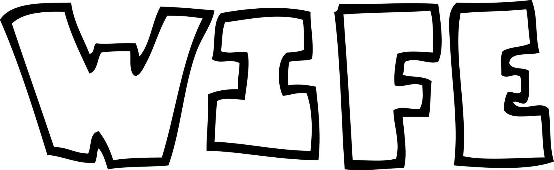 line drawing cartoon word vector
