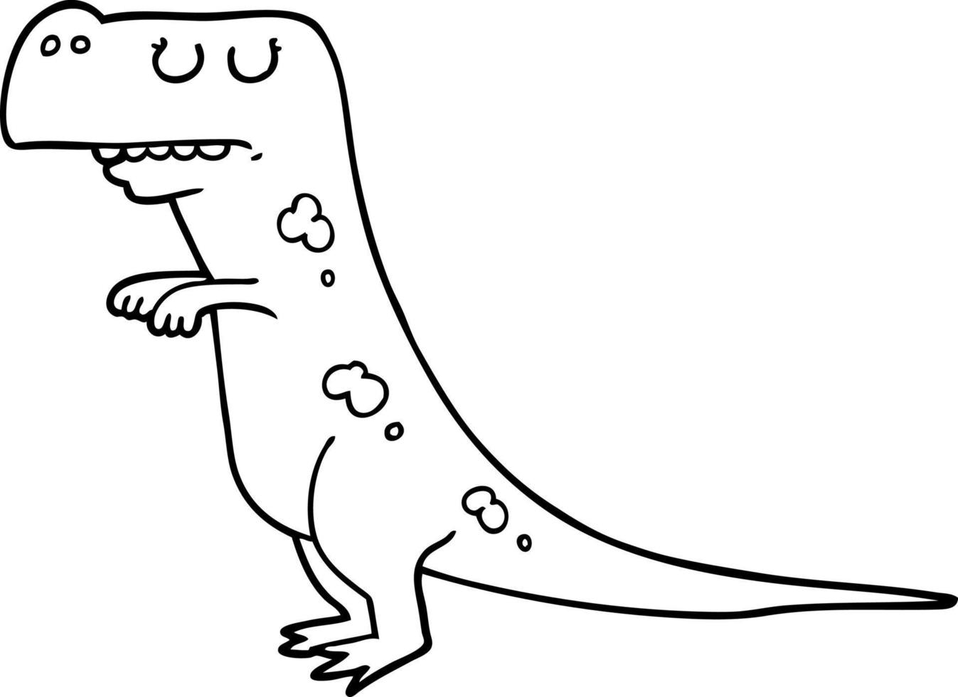 line drawing cartoon dinosaur vector