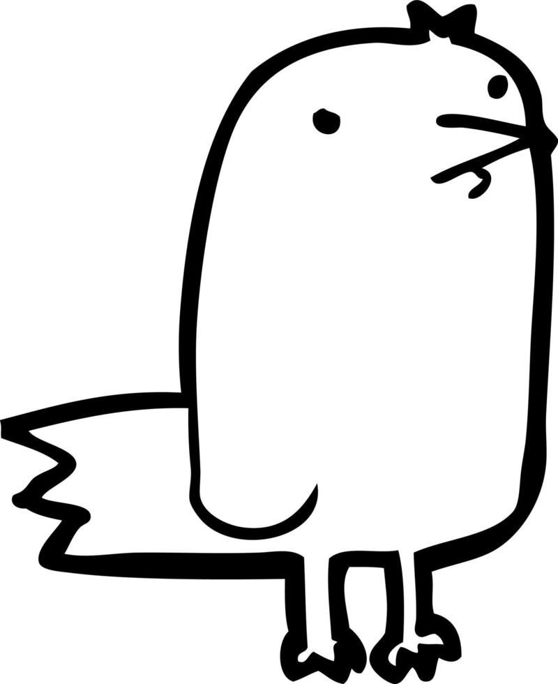 pájaro de dibujos animados de dibujo lineal vector