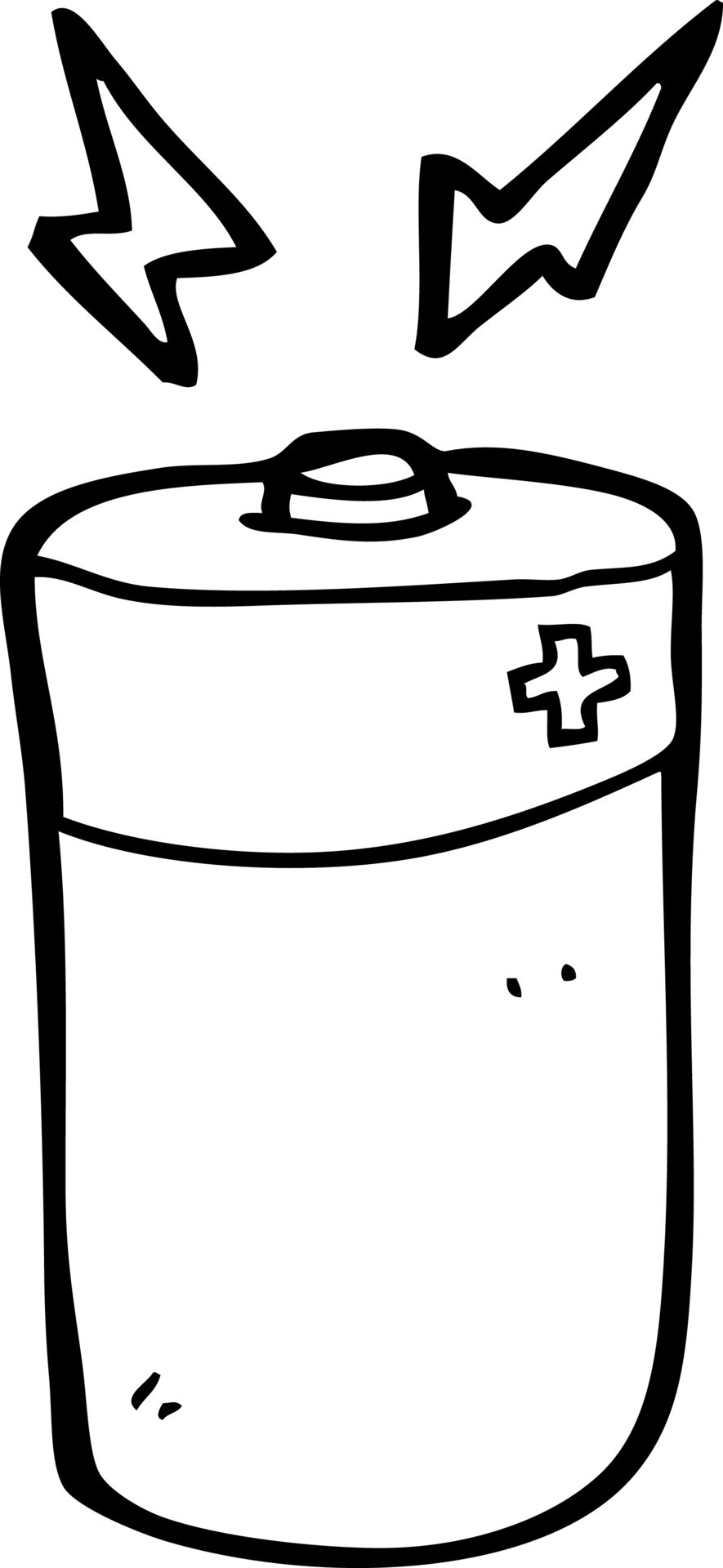 line drawing cartoon battery 12701706 Vector Art at Vecteezy