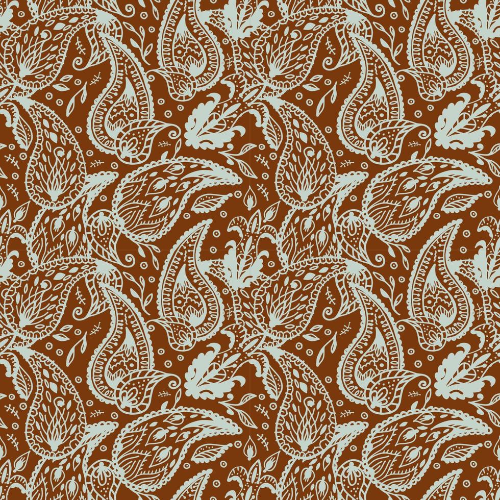 Seamless pattern in two colors Paisley design vector