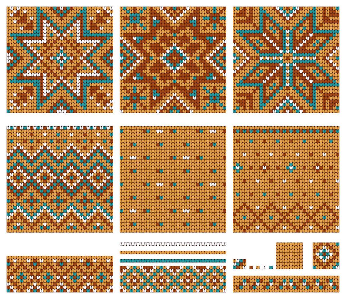 Set of Norwegian Star knitting patterns vector