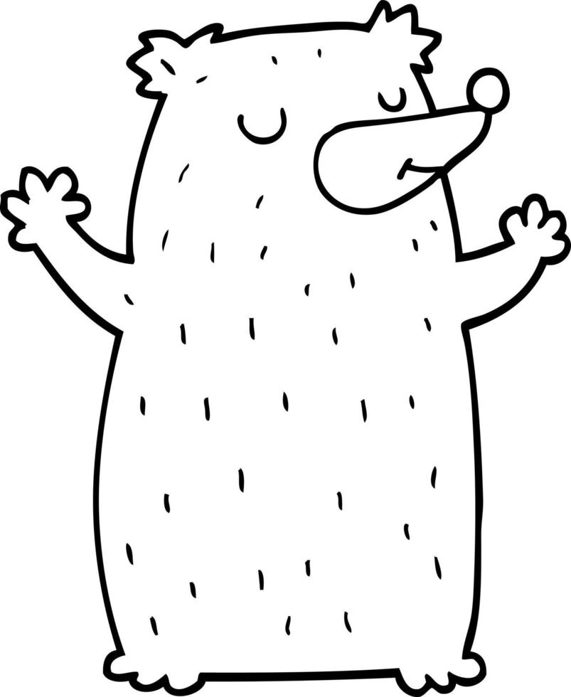line drawing cartoon bear vector