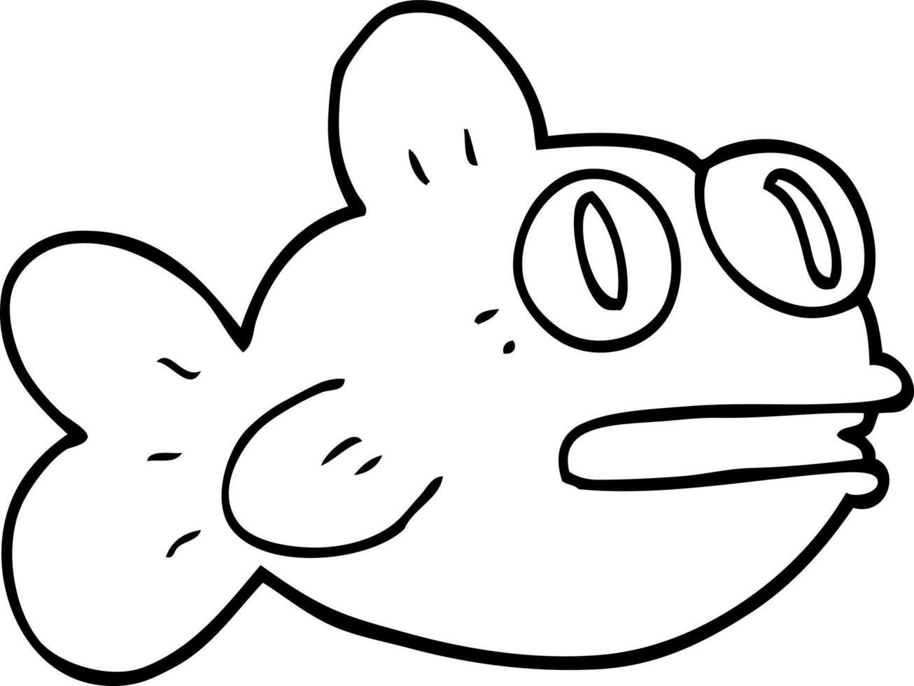 line drawing cartoon fish vector