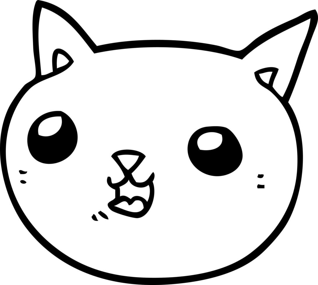 line drawing cartoon cat vector