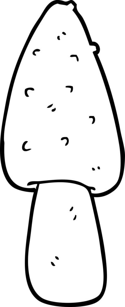 line drawing cartoon mushroom vector