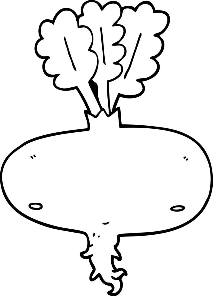 line drawing cartoon beetroot vector