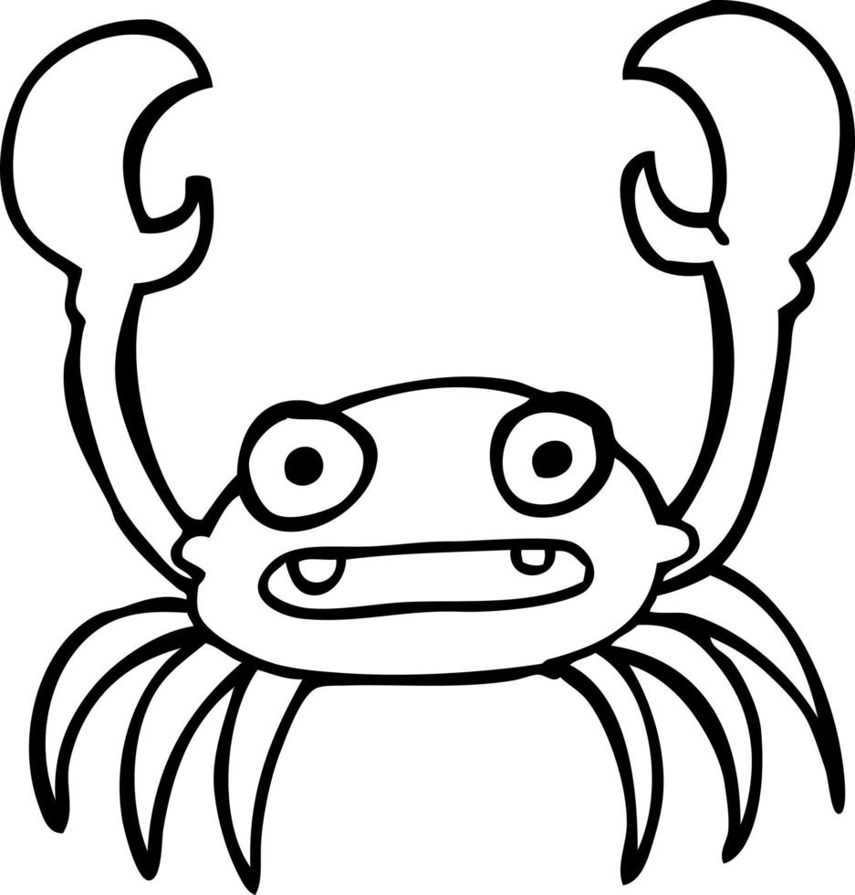 line drawing cartoon crab vector
