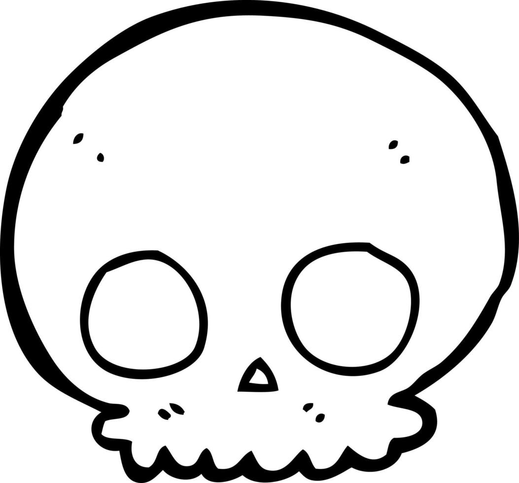 line drawing cartoon skull vector