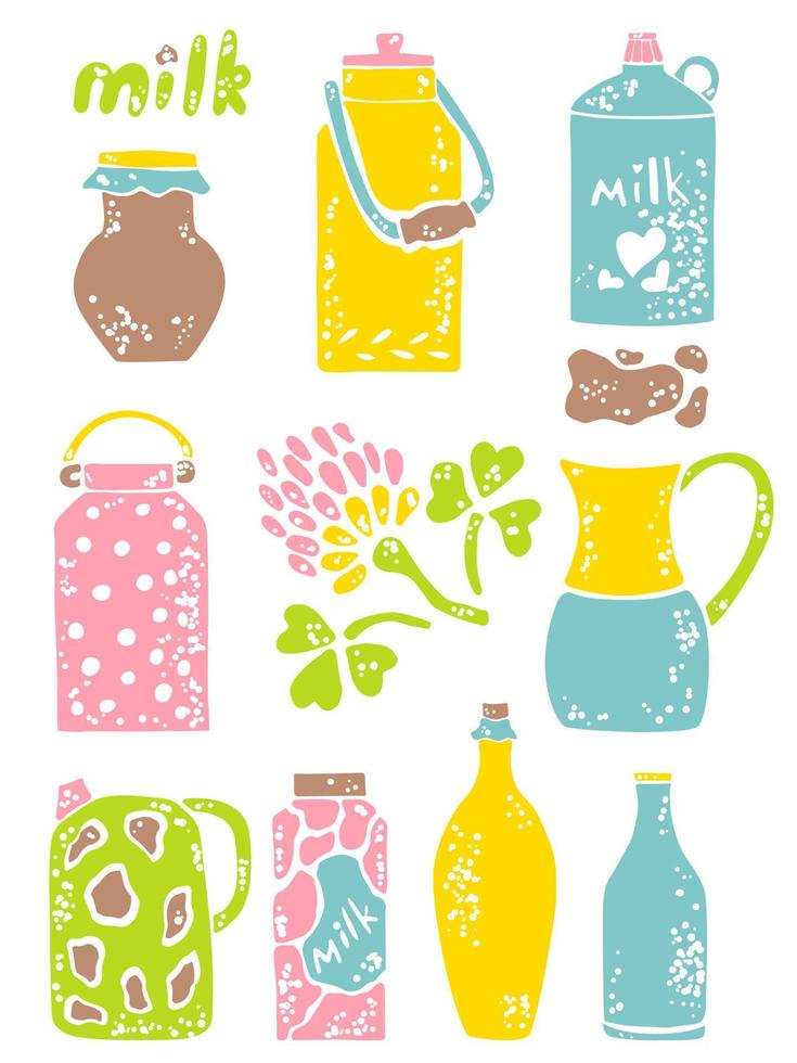 Set of milk things vol. 1 vector