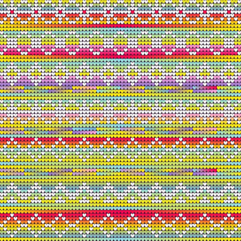 Rainbow colors gradien knitting geometric pattern of Christmas vector