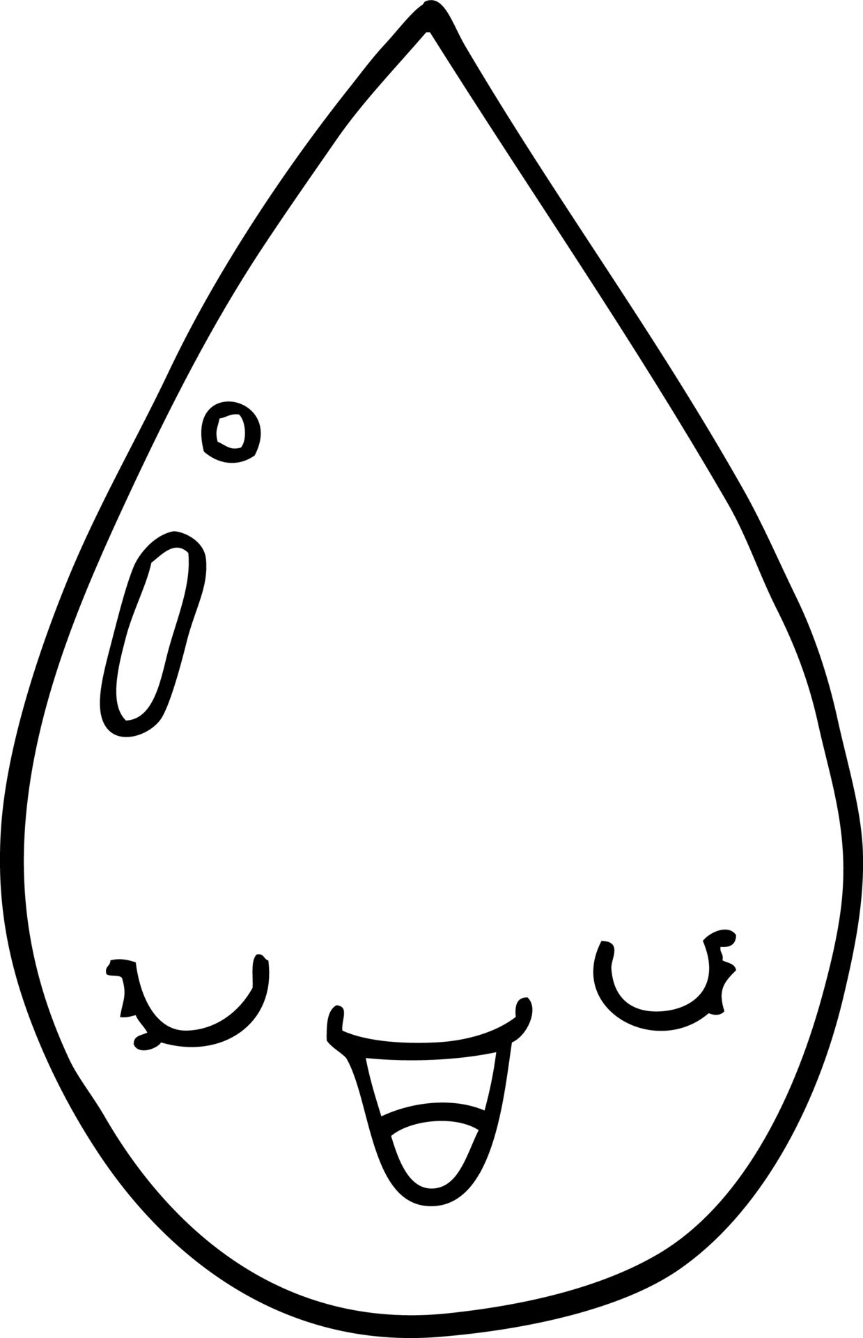 line drawing cartoon raindrop 12701926 Vector Art at Vecteezy