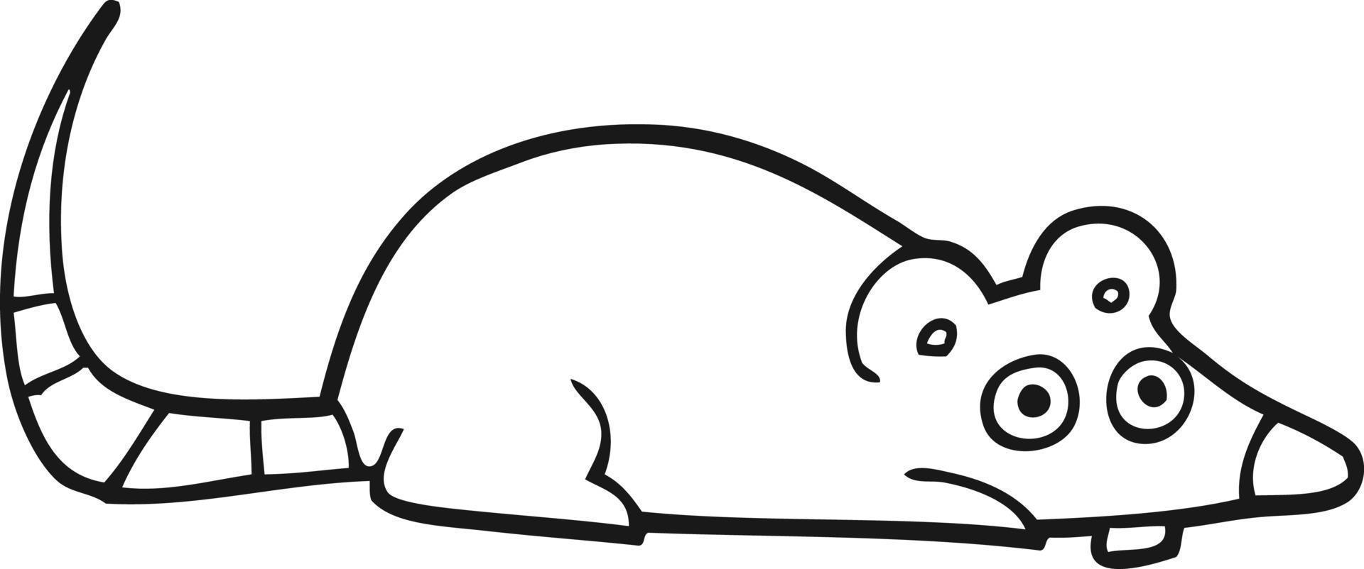 line drawing cartoon mouse vector