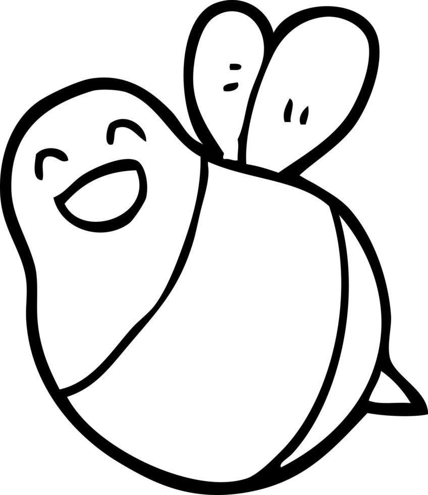 line drawing cartoon bee vector