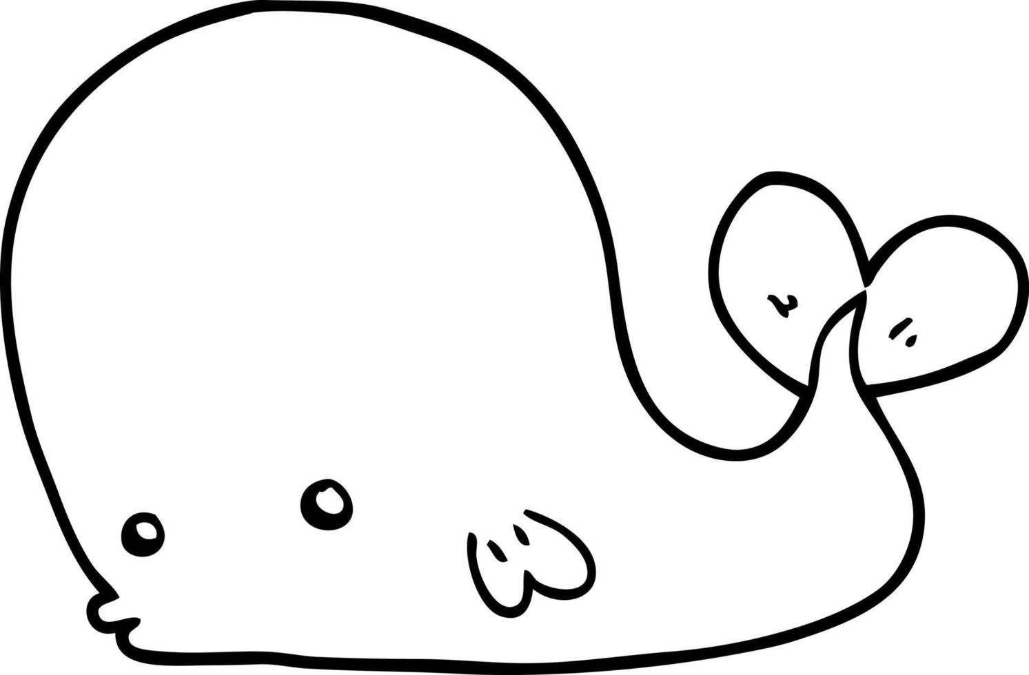 line drawing cartoon whale vector