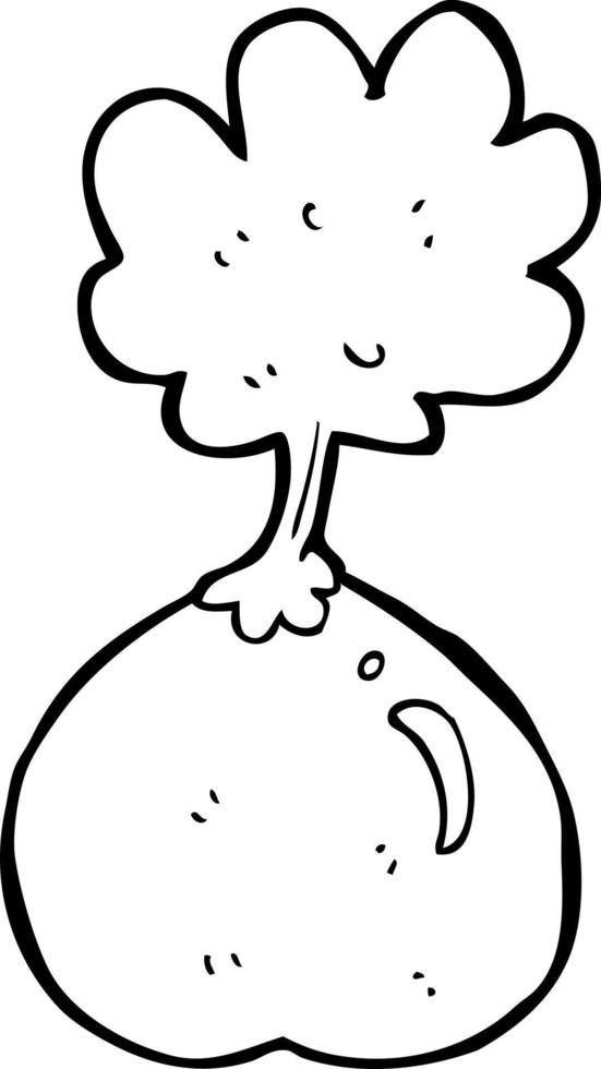 line drawing cartoon vegetable vector