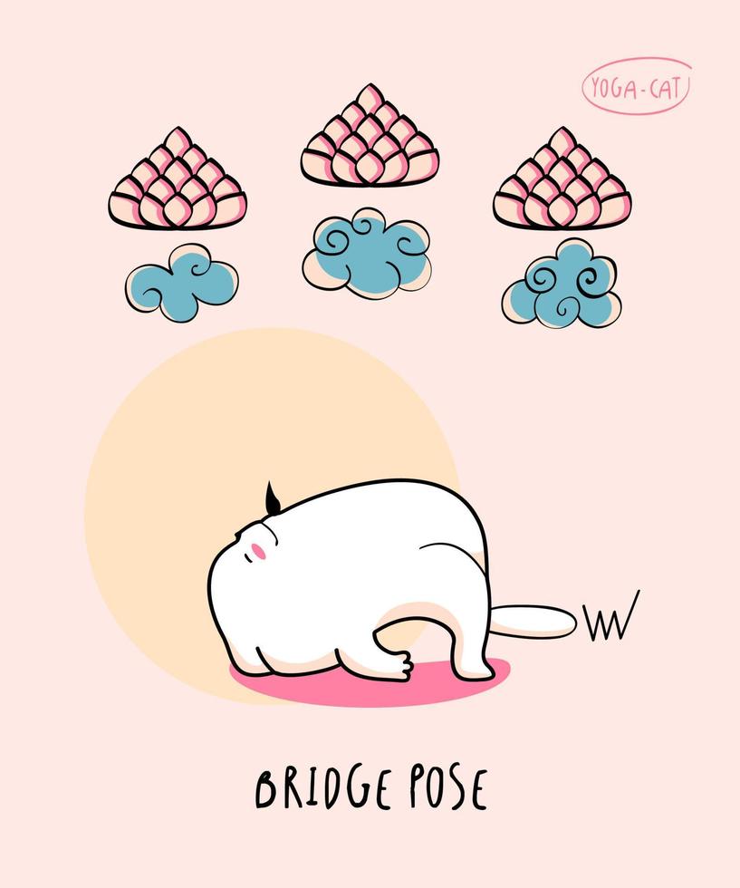 Yoga Cat in Bridge pose vector