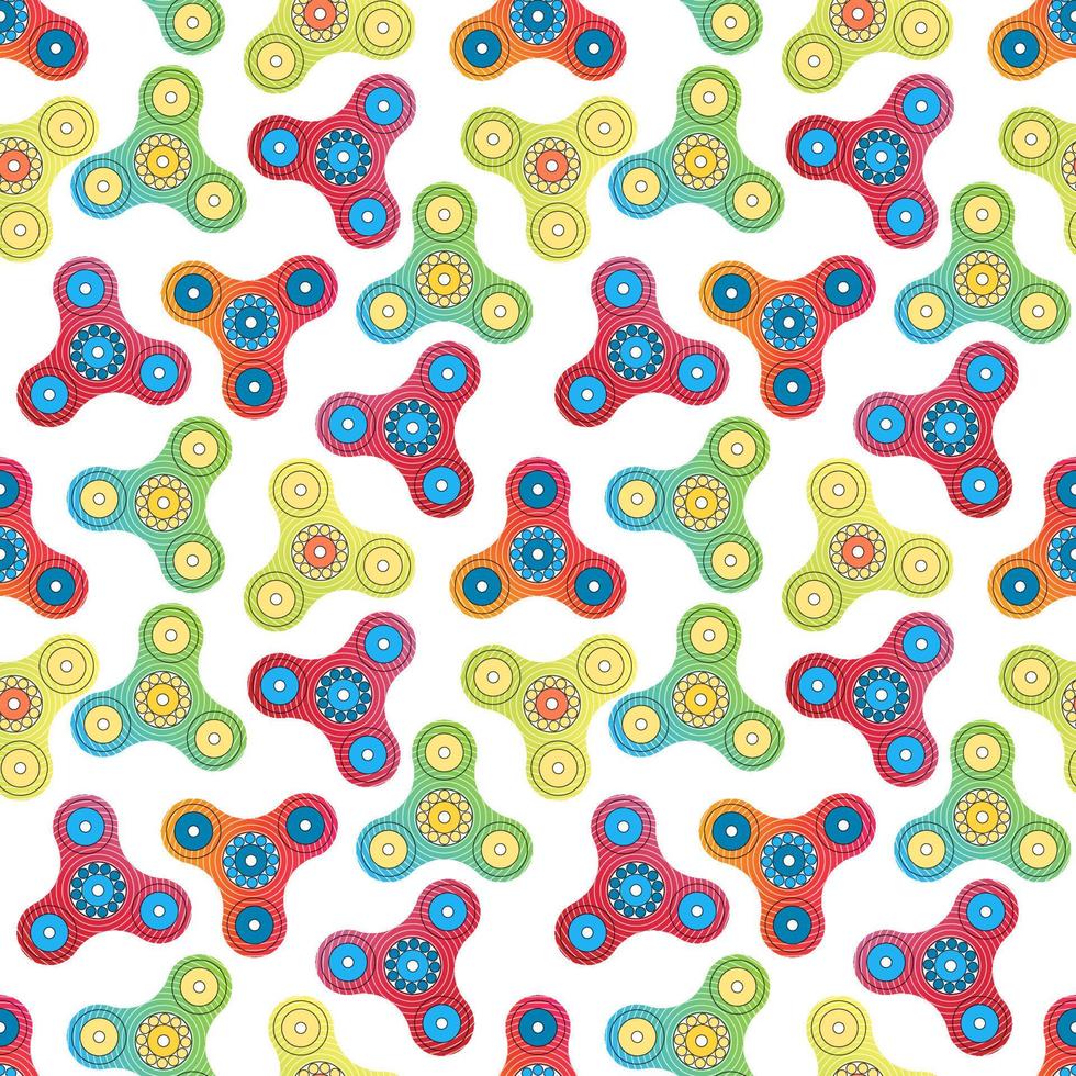 Fidget spinner toy seamless pattern vector