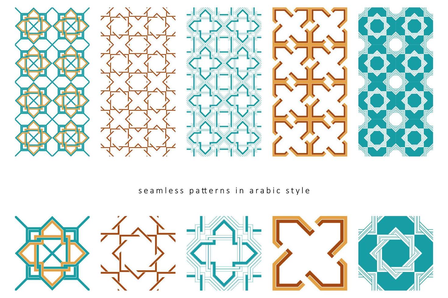 Arabic seamless patterns vector