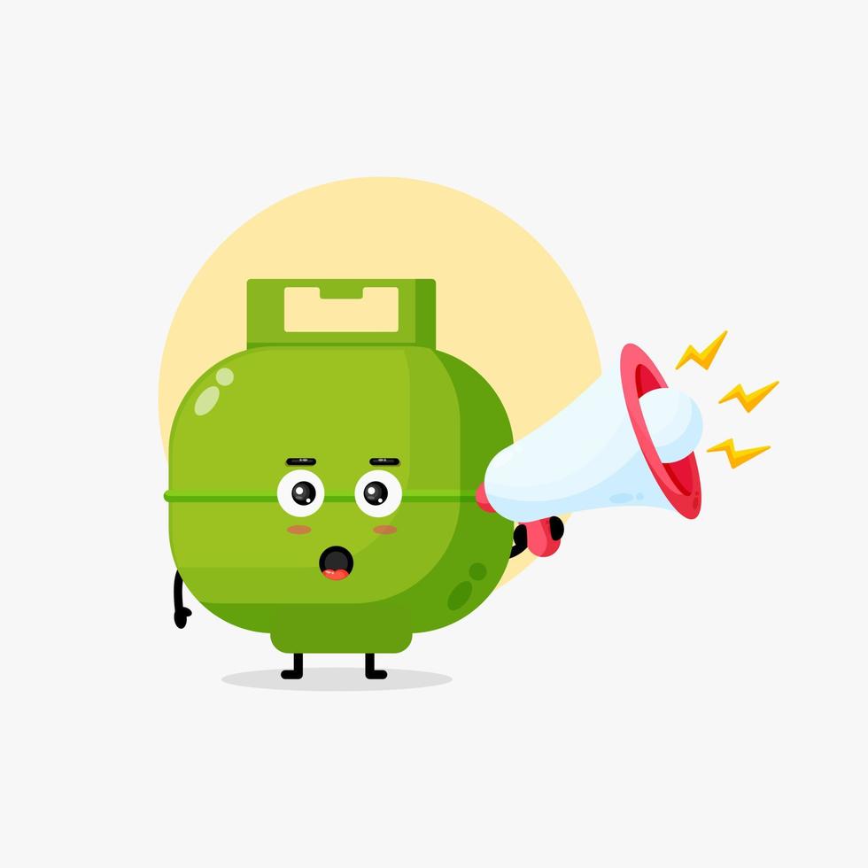 lpg cylinder character with megaphone black friday illustration vector