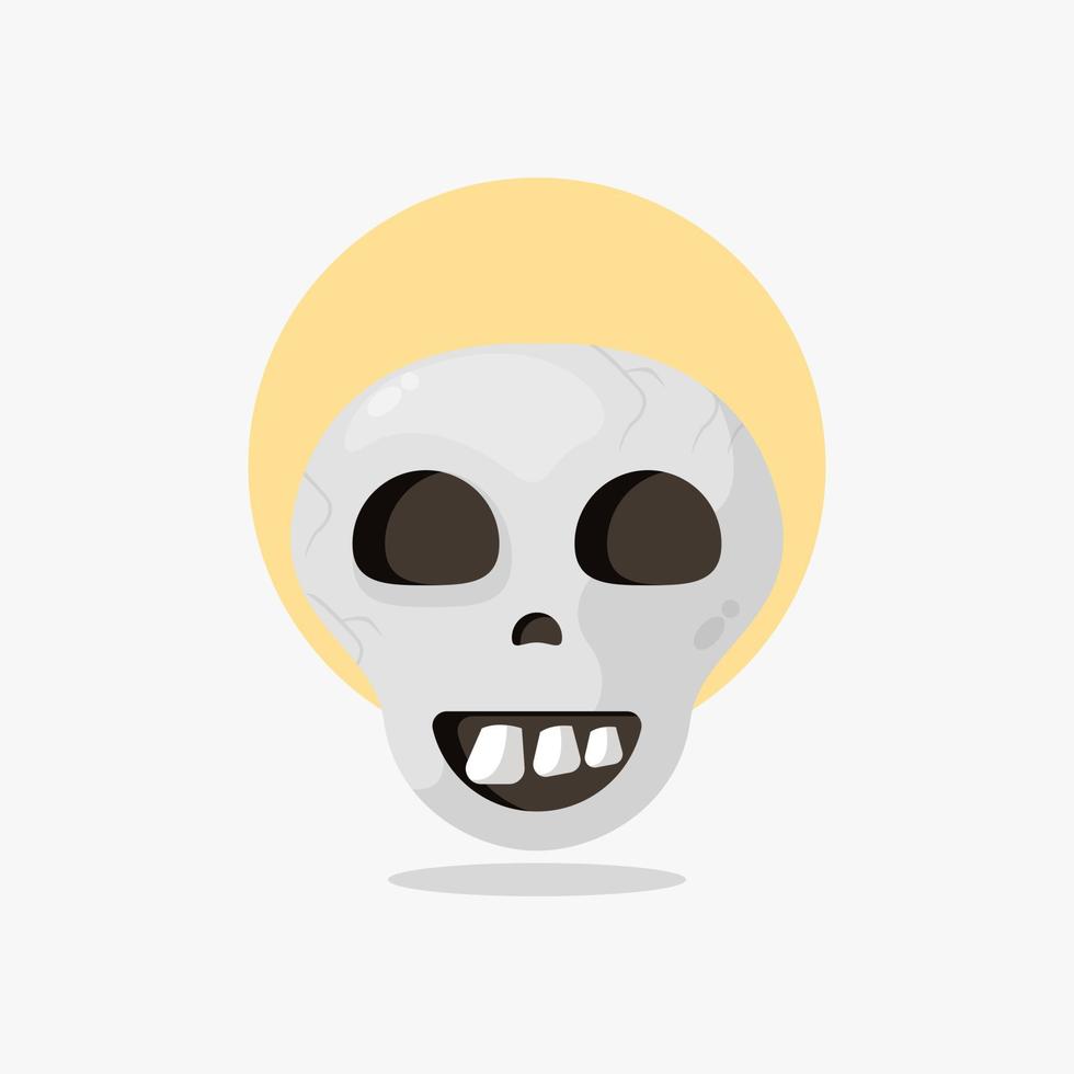 halloween skull icon cartoon illustration vector