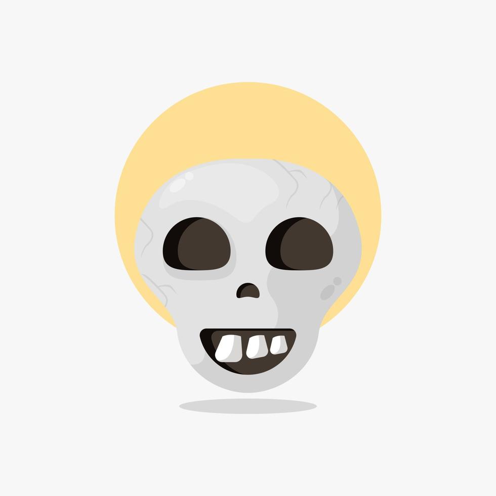 ilustración de dibujos animados de icono de calavera de halloween vector