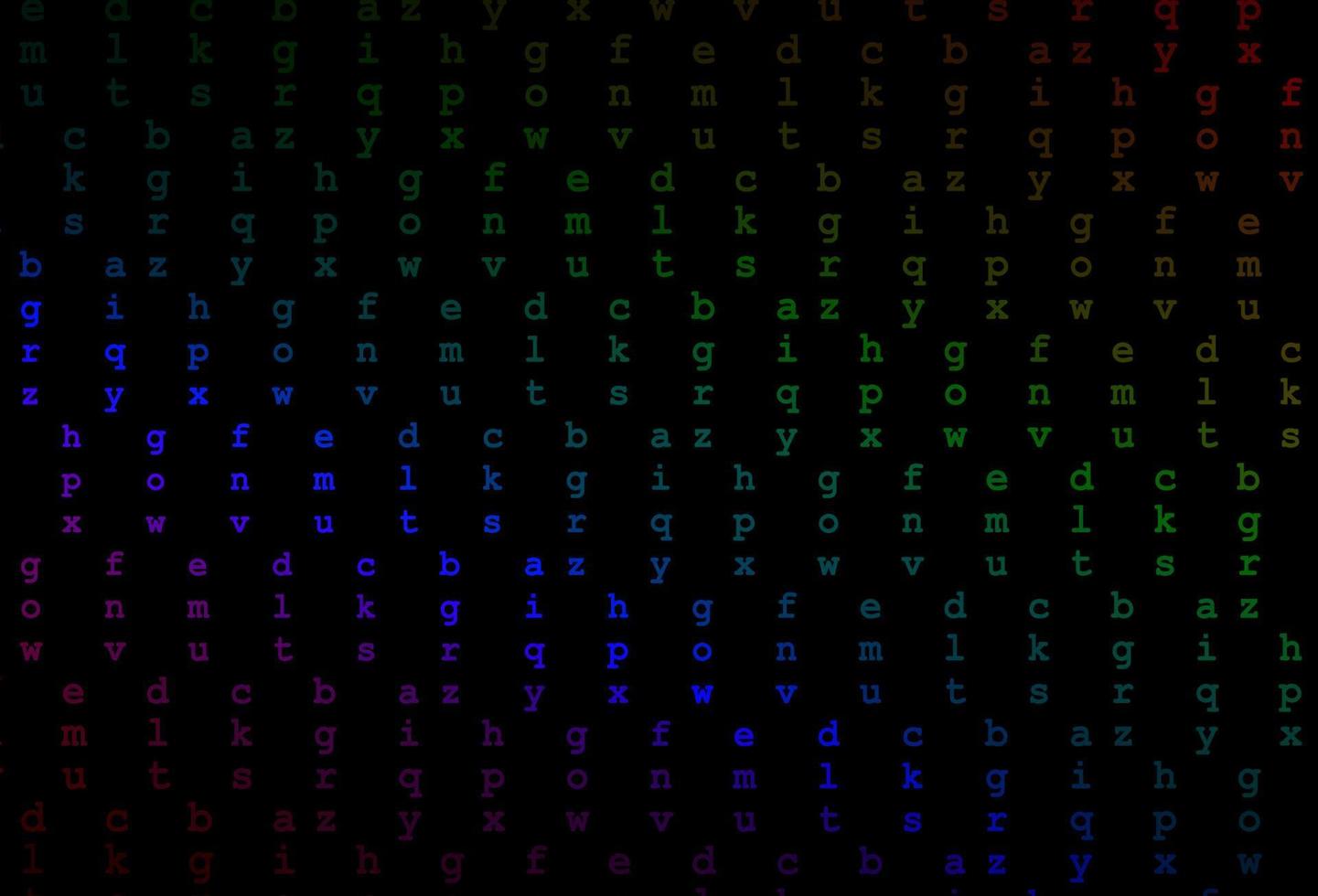 Dark multicolor, rainbow vector template with isolated letters.