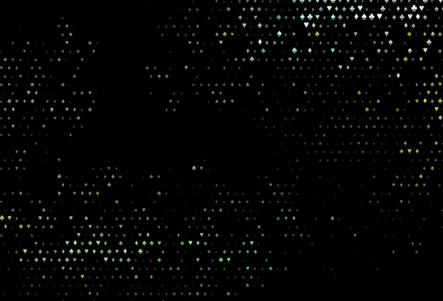 Dark green, yellow vector pattern with symbol of cards.