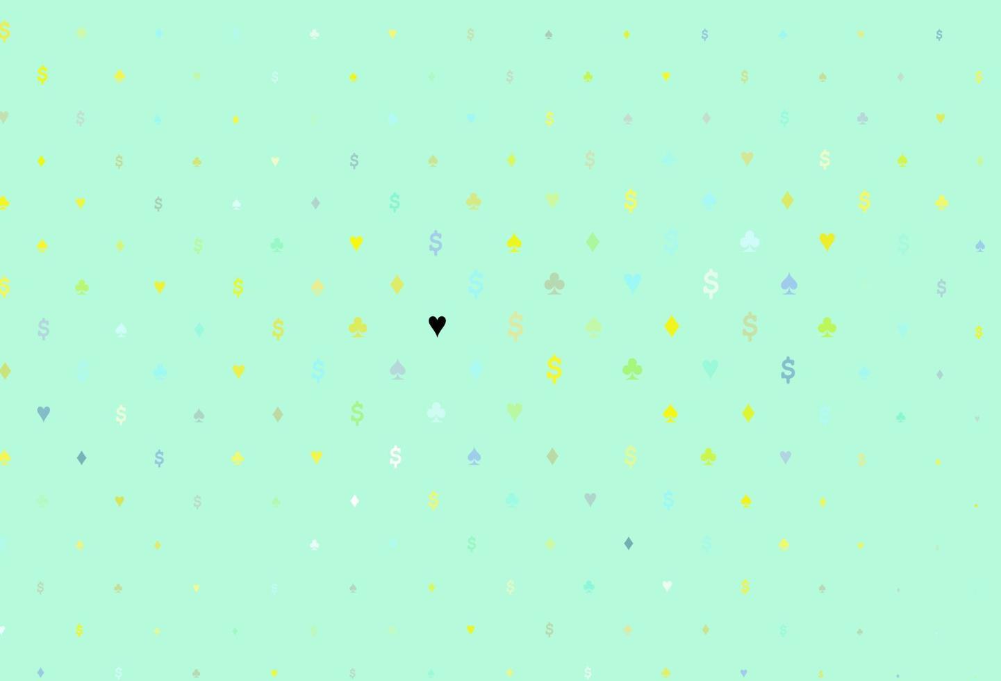 Light green, yellow vector pattern with symbol of cards.