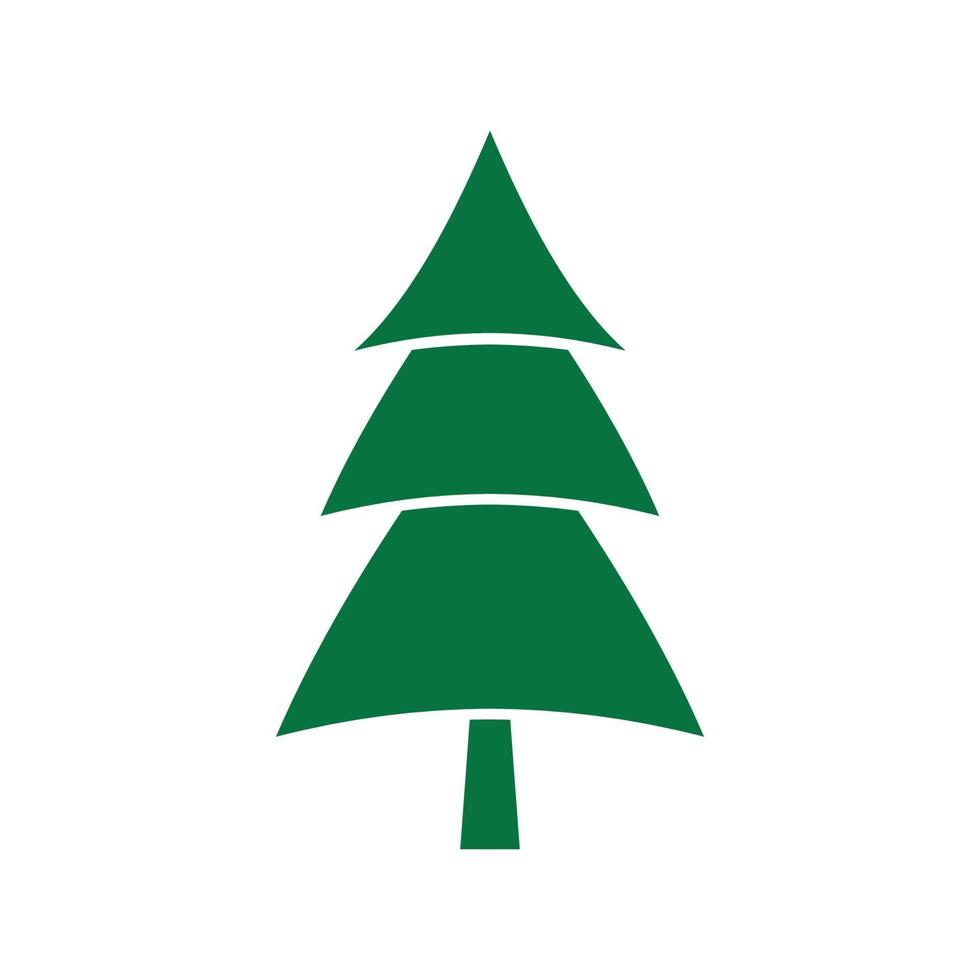 Pine tree illustration vector flat design template