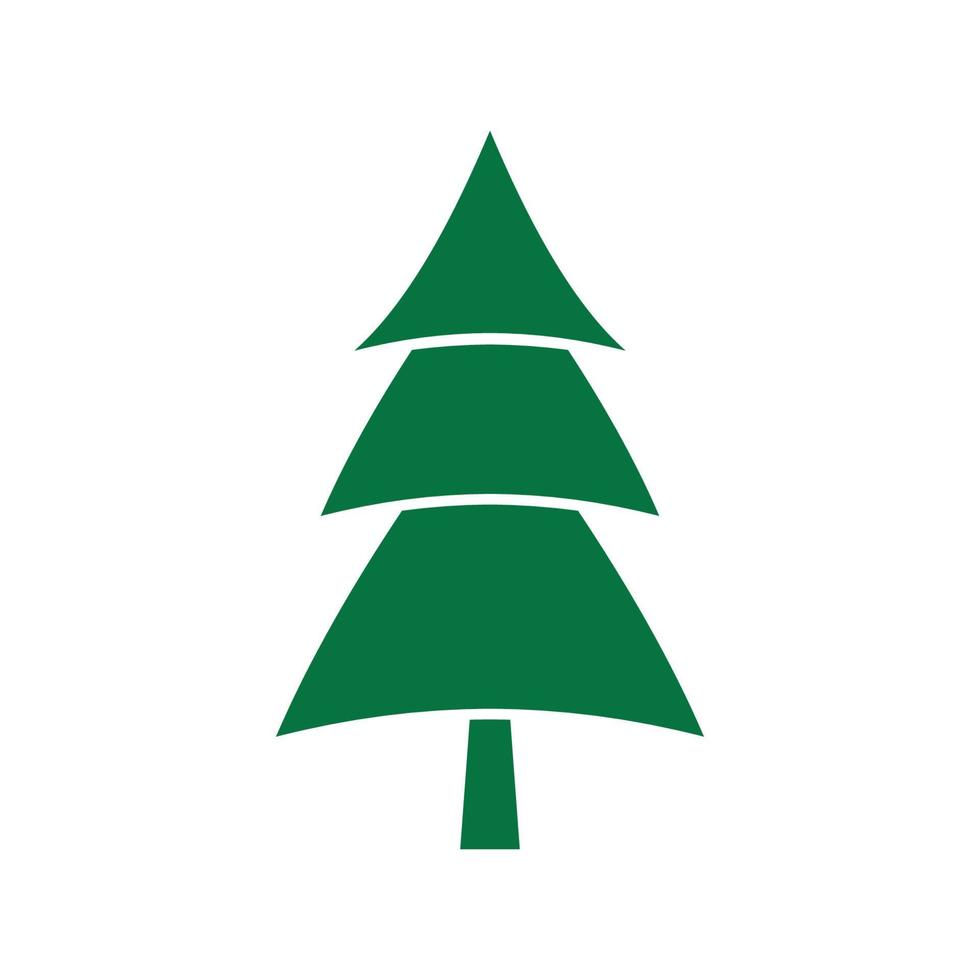 Pine tree illustration vector flat design template