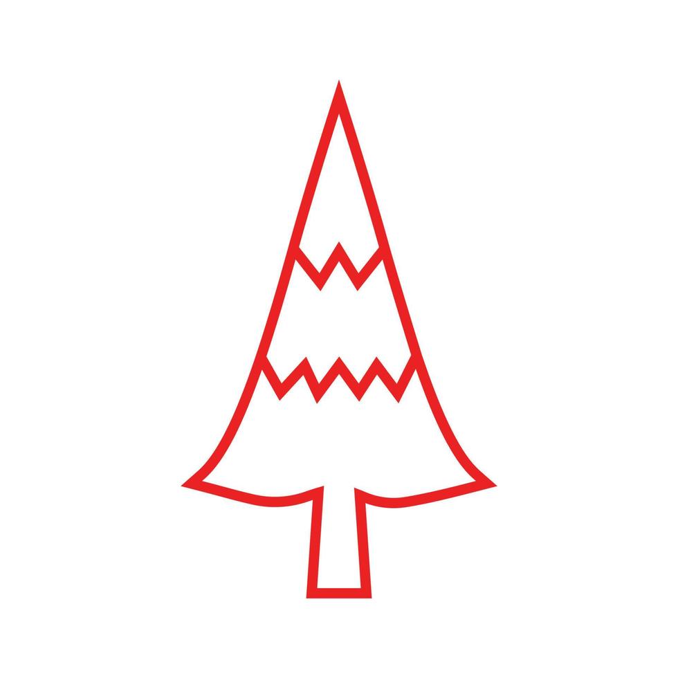 Pine tree illustration vector flat design template