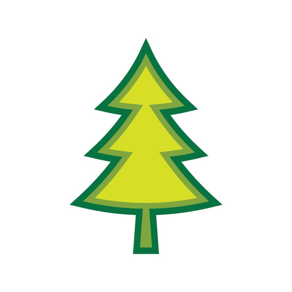 plantilla de diseño plano de vector de ilustración de árbol de pino